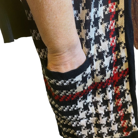 Valerie Stevens Longline Houndstooth Cardigan Size S - Picture 5 of 11